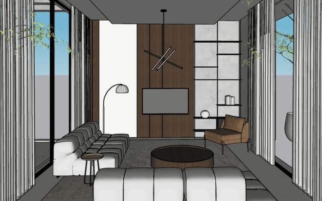 3D model screenshot for AI architectural rendering